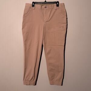 Duluth Trading Co‎ Women Tan Utility Jogger Pants Size 14 Cotton Spandex Stretch